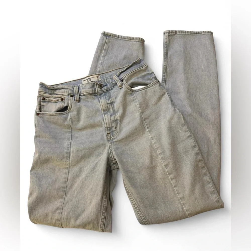 Abercrombie High Rise Skinny Seam Front Split Hem Jeans 29 8L